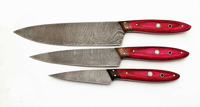 Beautiful Custom Handmade Damascus kitchen knives - Troy Blades