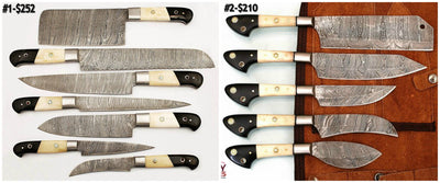 Custom Handmade Damascus outdoor/BBQ knives set - Troy Blades